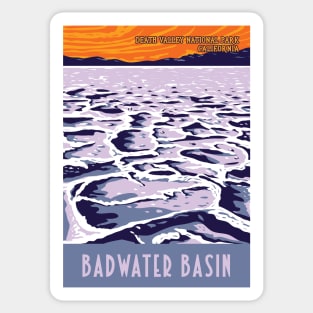WPA Poster of Badwater Basin in Death Valley National Park, Inyo County, California, USA Sticker